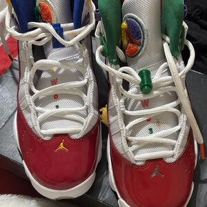 Jordan Kids Sneakers in Red, Green, Blue, and White